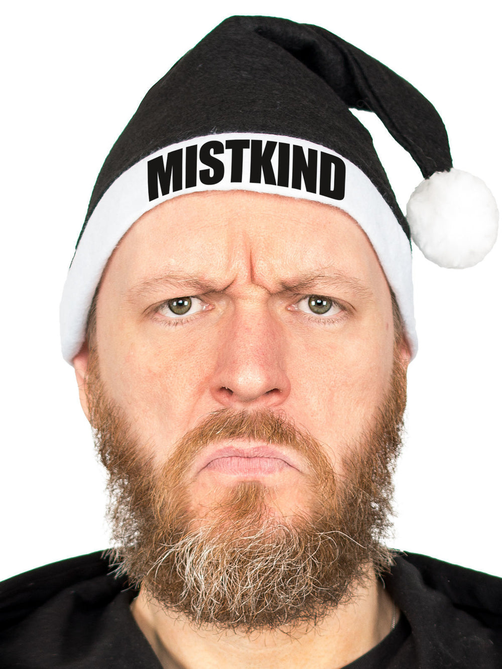 Bonnet de Noël humoristique MISTKIND pour adulte noir et blanc
