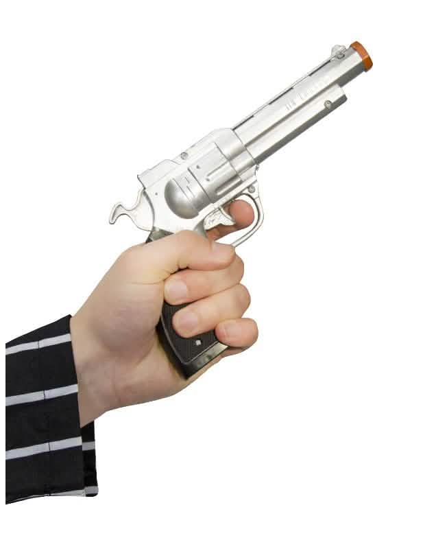 pistole gangster pro dospělý stříbrná a černá