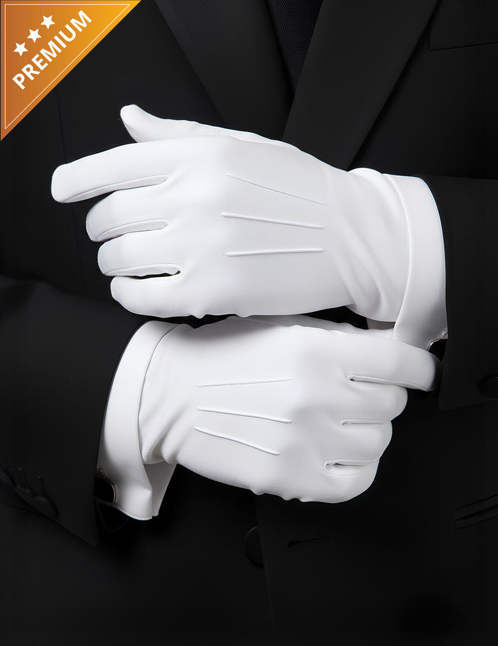 Détail des finitions des gants du Père Noël luxe