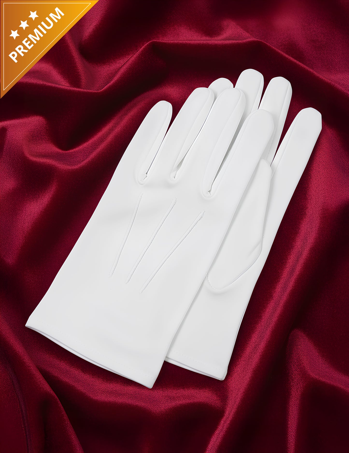 Luxusní bílé rukavice pro dospělé Santu