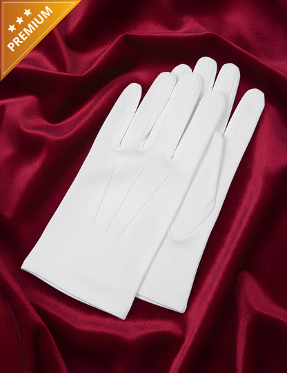 Luxusní bílé rukavice pro dospělé Santu