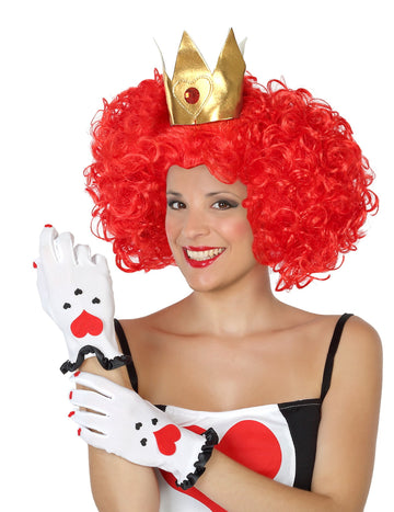 Rukavice pro dospělé s červeným srdcem