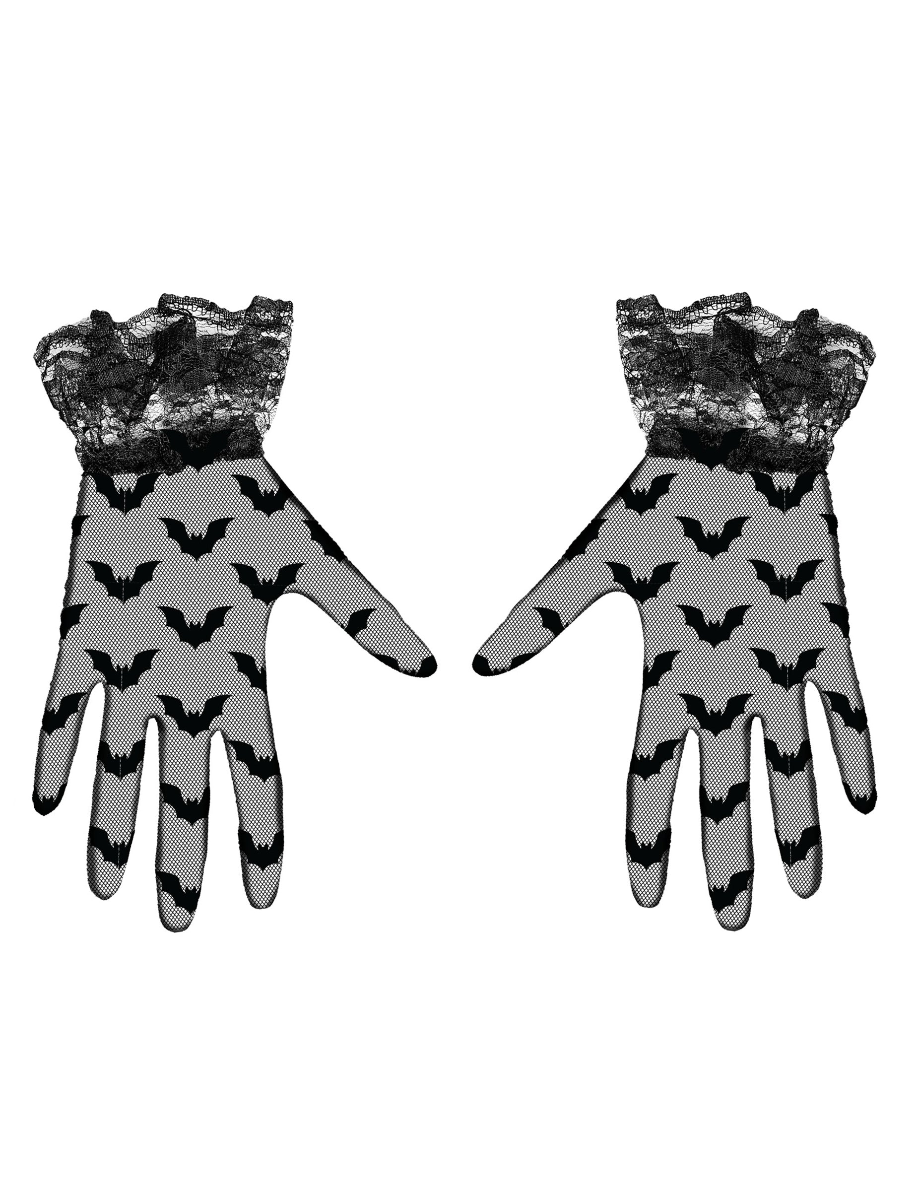 Vue de face des gants courts chauve-souris pour adulte
