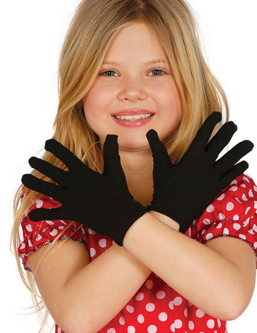 Dětské krátké černé rukavice