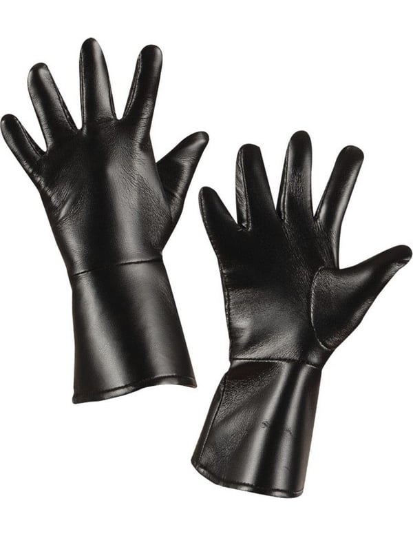 Gants faux cuir pour enfant noirs