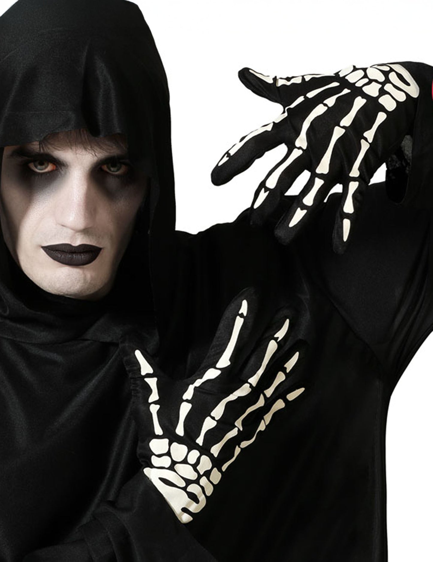 Gants larges squelette noir et blanc adulte