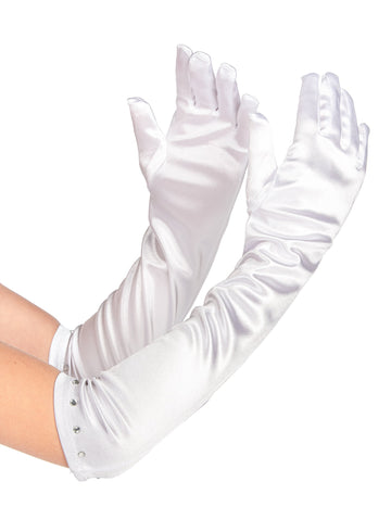 Dětské dlouhé bílé rukavice