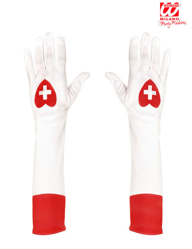 Bílé dlouhé rukavice pro dospělé zdravotní sestry