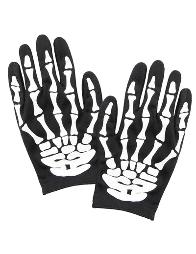Gants squelette pour adulte noirs et blancs