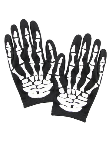 Halloweenské rukavice s kostlivci pro dospělé