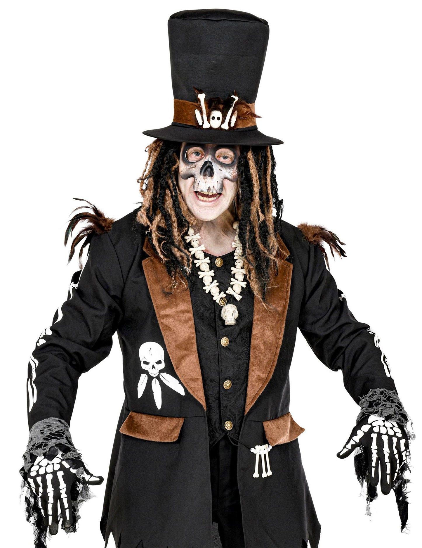 Halloweenské rukavice s kostlivci pro dospělé