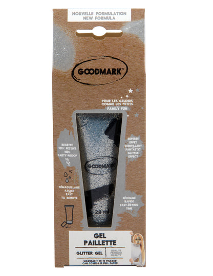 Vue de face de l'emballage du gel pailleté pour adulte et enfant