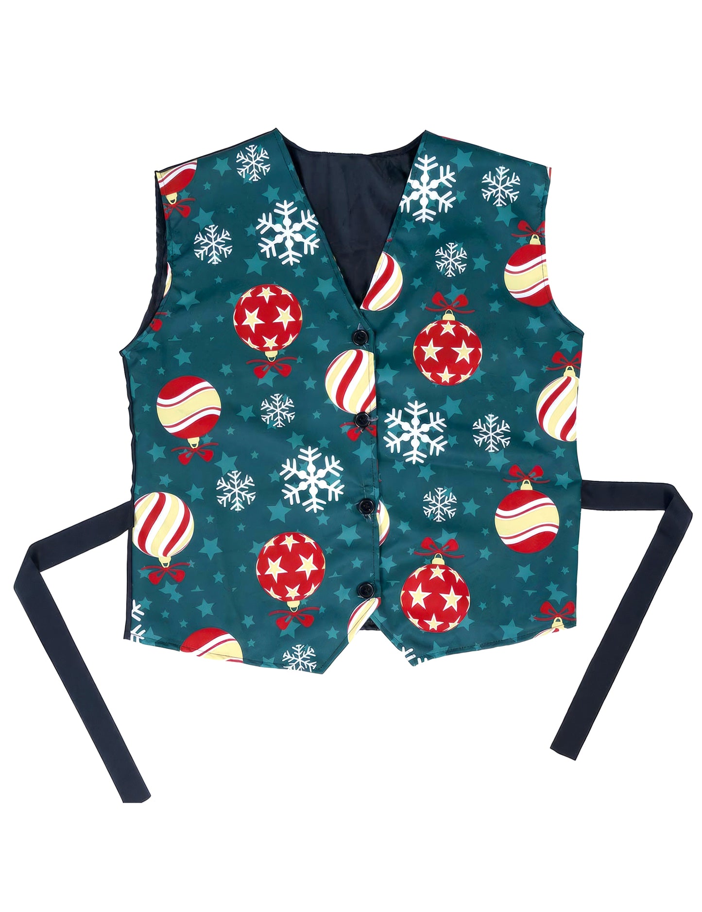 Vesta s motivy sněhových vloček a vánočních koulí pro dospělé 