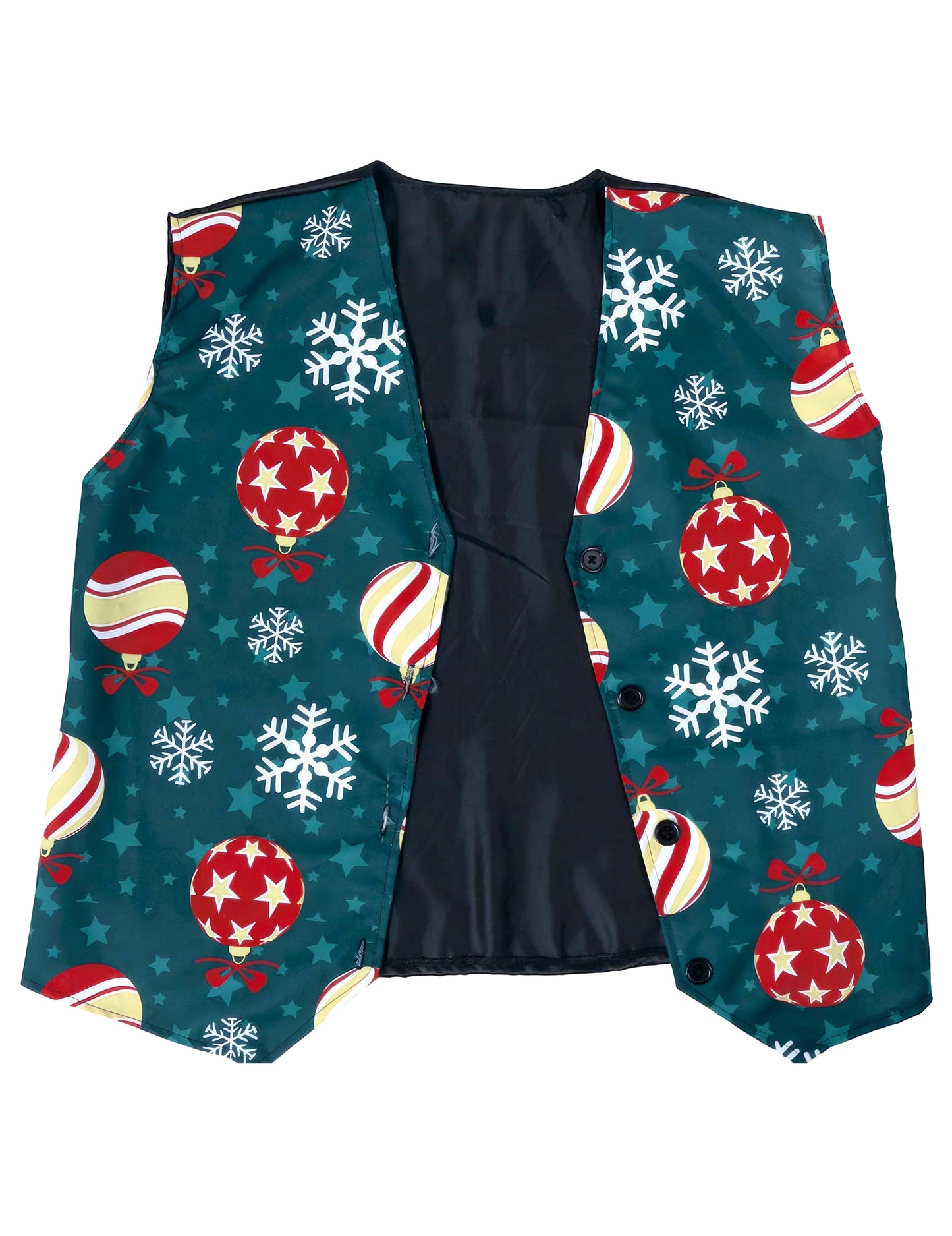 Vesta s motivy sněhových vloček a vánočních koulí pro dospělé 
