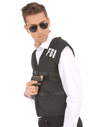 Vue de profil du gilet FBI pour adulte