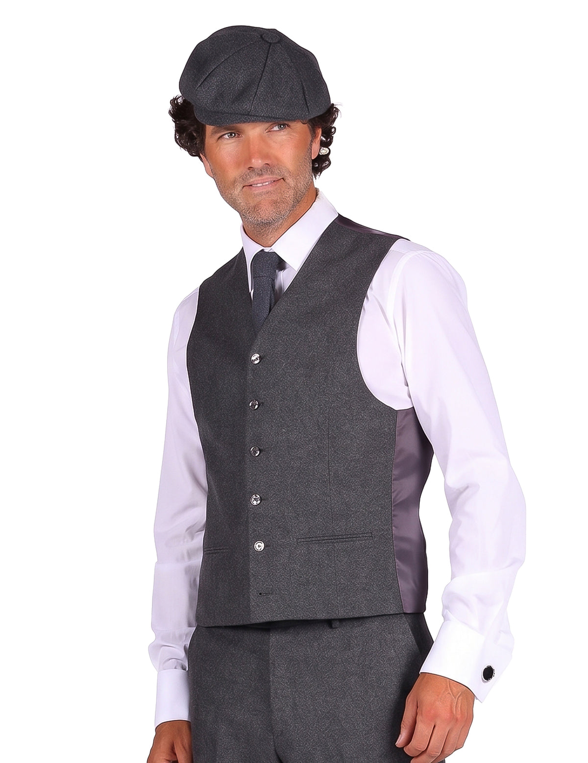 Gilet gangster années 20 gris homme