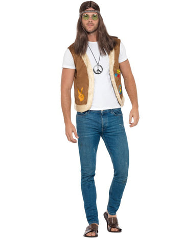 Kožešinová vesta pro dospělé hippie