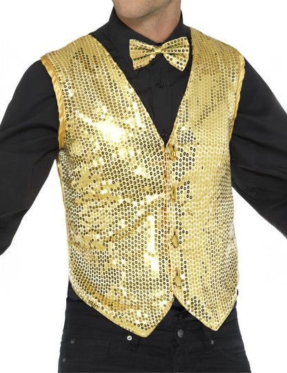 Gilet à sequins pour adulte or
