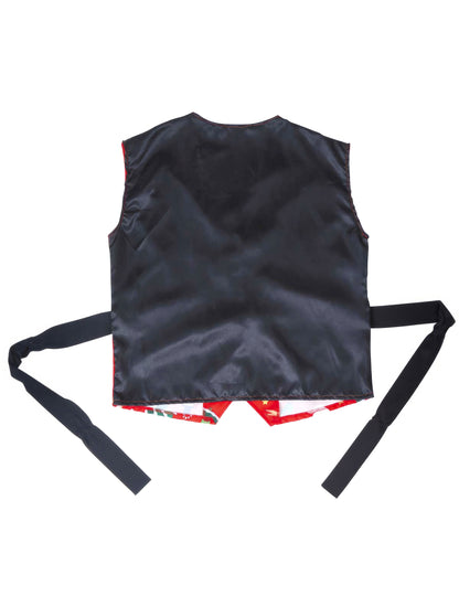 Červená vesta pro dospělé s vánočními vzory