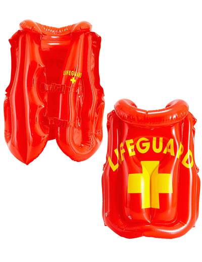 Gilet de sauvetage gonflable Lifeguard pour adulte rouge avec logo jaune