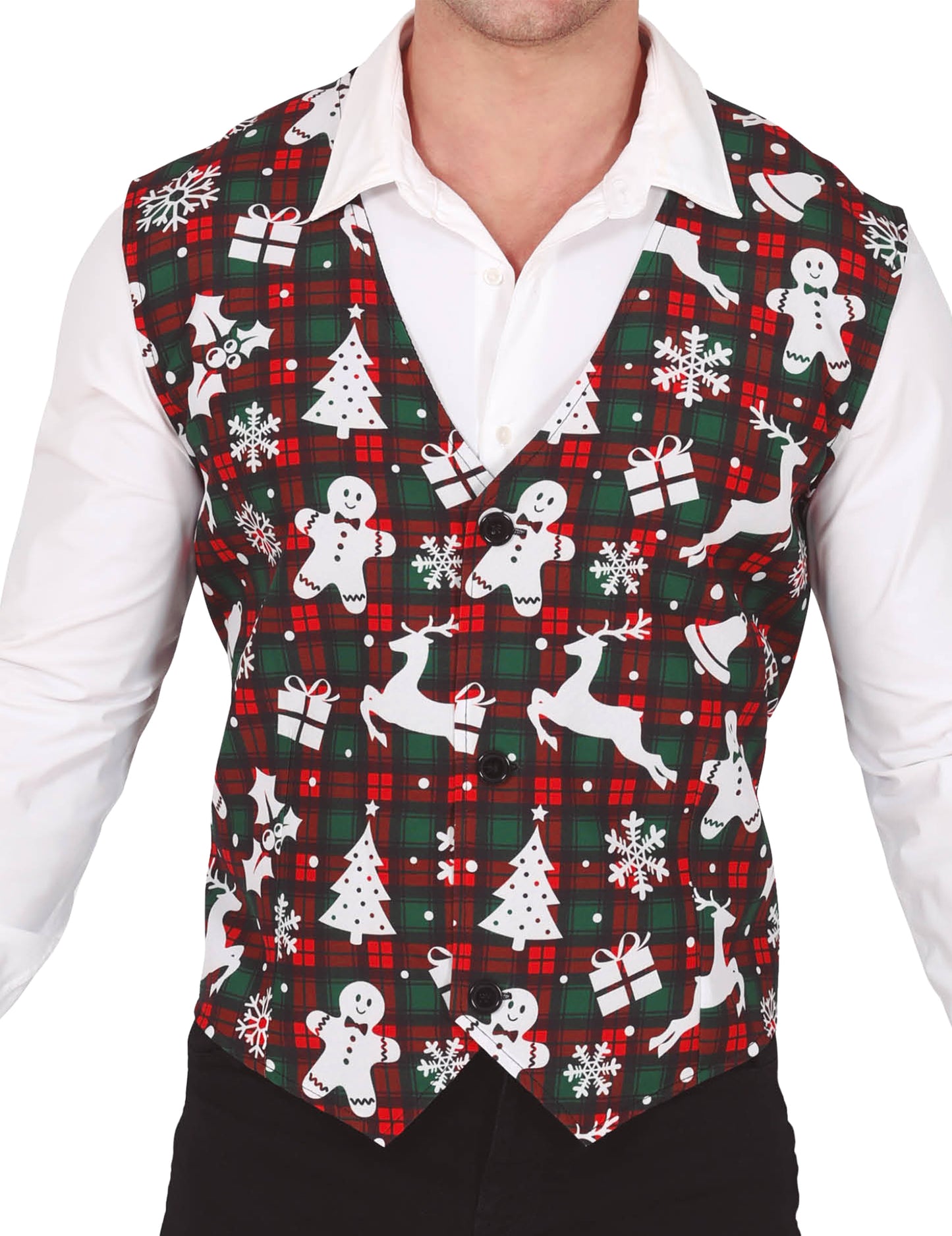 Károvaná vesta s vánočními motivy pro dospělé 