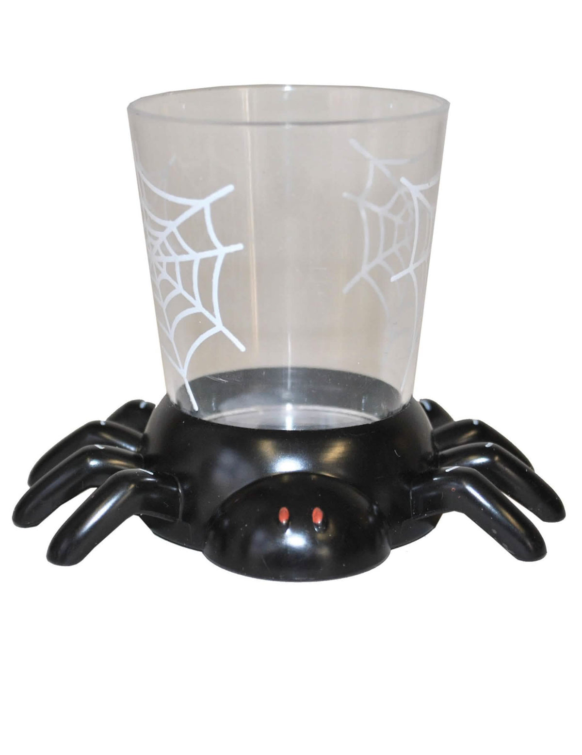 Kelímek pavouk na halloween průhledná a černá se soklem pavouk