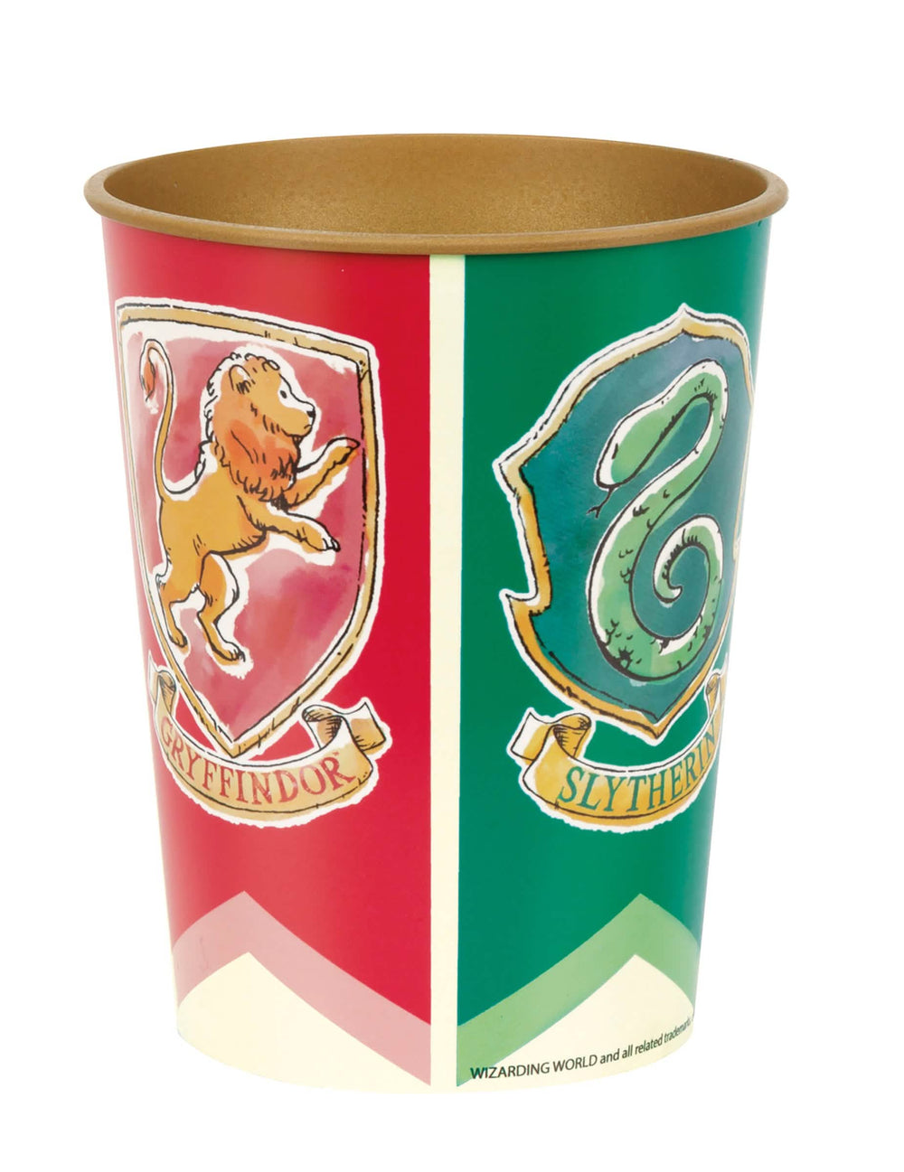 Opakovaně použitelný plastový kelímek Harry Potter 50 cl červená a zelená s erby Nebelvíru a Zmijozelu