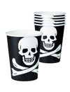 Gobelets tête de mort pour fête noir et blanc