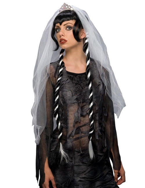 Černobílá gotická svatební paruka