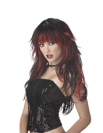Černočervená gotická paruka