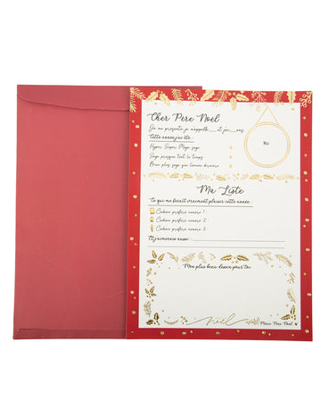 Velký dopis Ježíškovi s vánoční obálkou Holly 21 x 28,5 cm k vyplnění