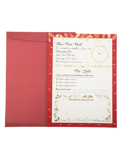 Velký dopis Ježíškovi s vánoční obálkou Holly 21 x 28,5 cm k vyplnění