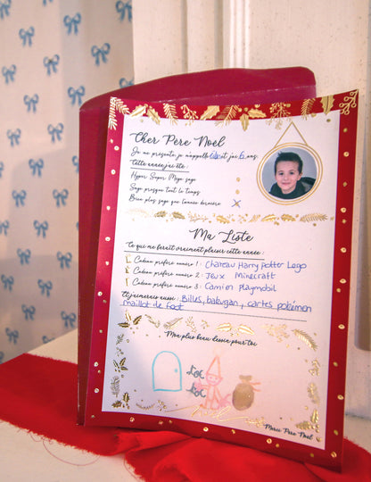 Velký dopis Ježíškovi s vánoční obálkou Holly 21 x 28,5 cm k vyplnění