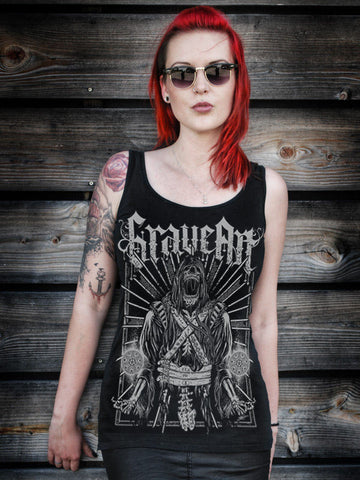 GraveArt Scythe Dámské dlouhé černé tílko 