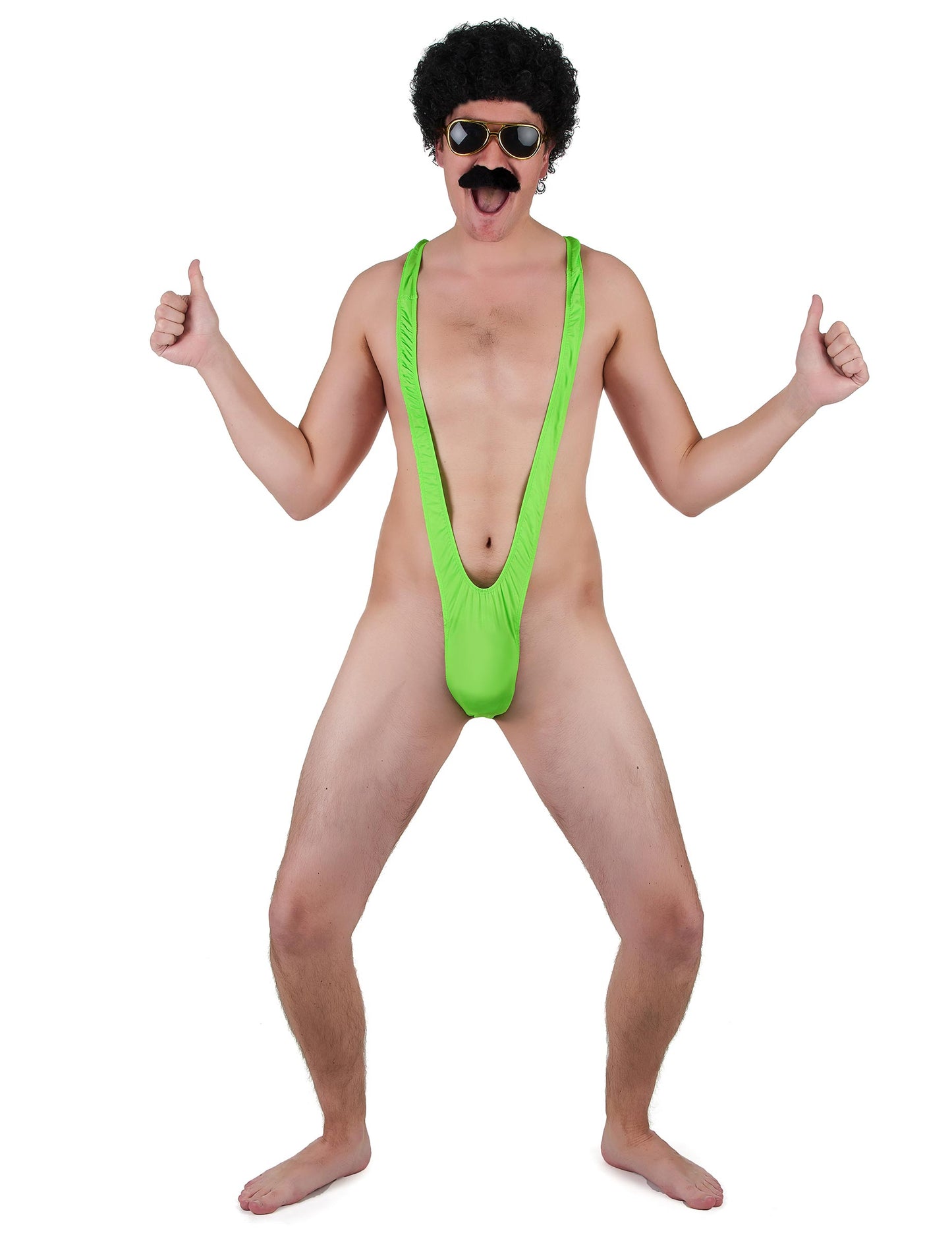 Mankini pour homme vert fluo
