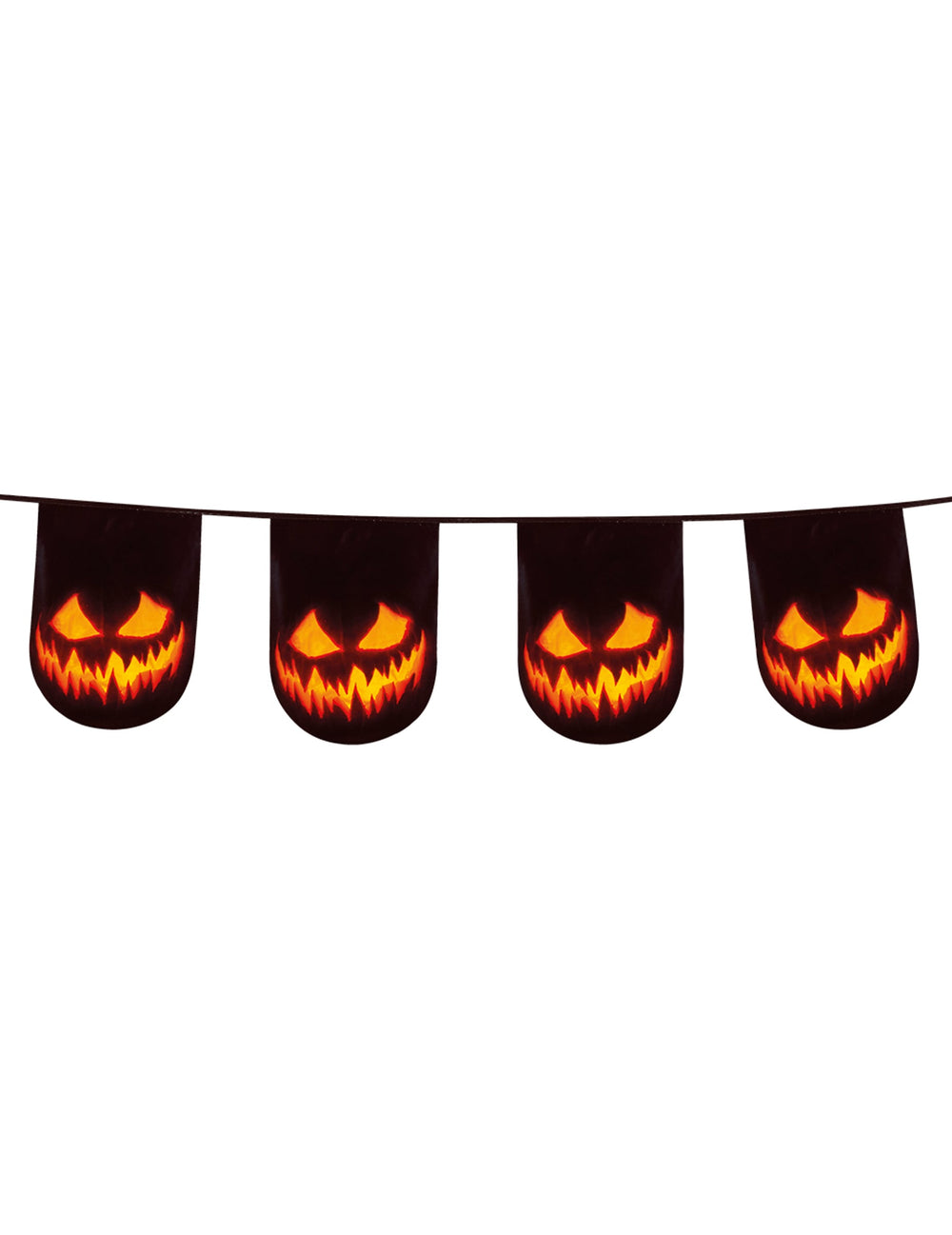 Mise en scène de la guirlande fanions citrouille terrifiante