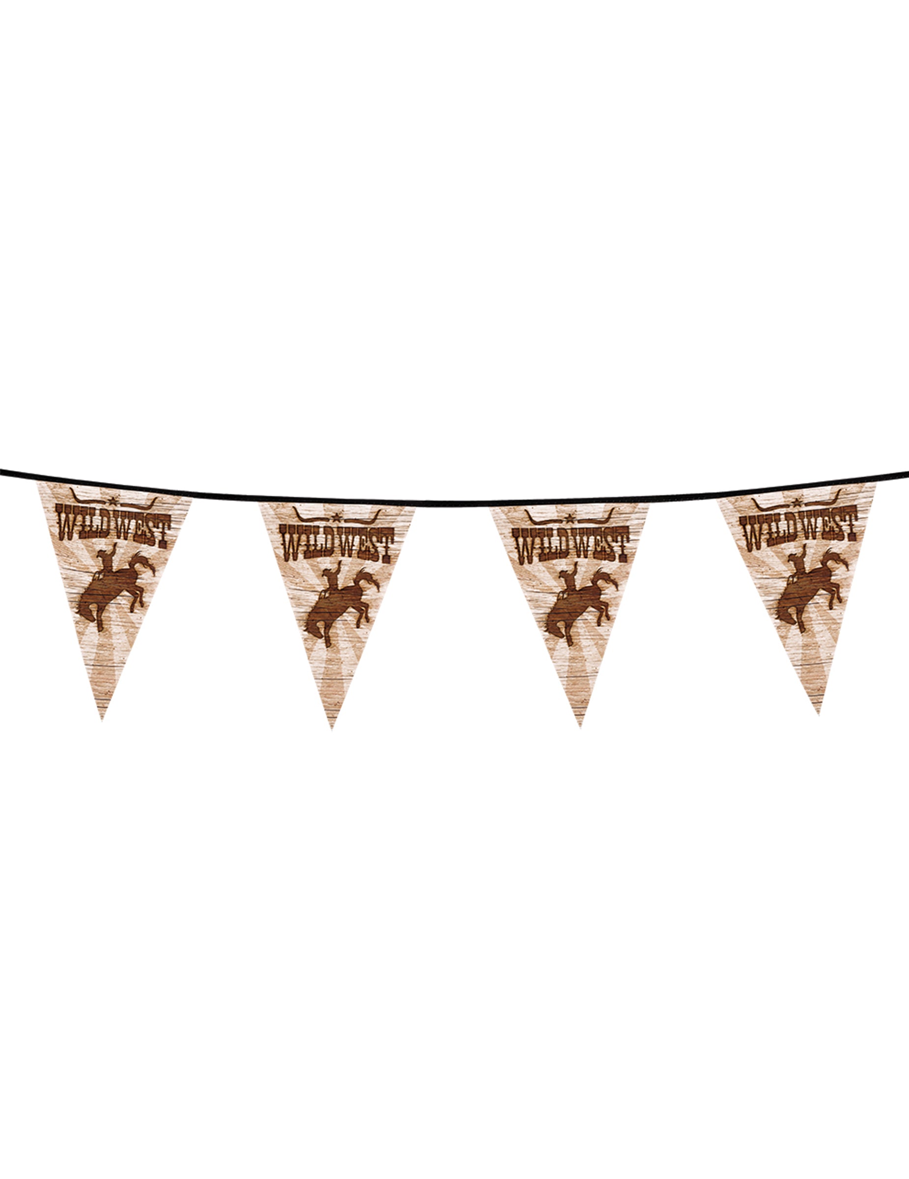 Dimensions d'un fanion de la guirlande fanions Western Wild West