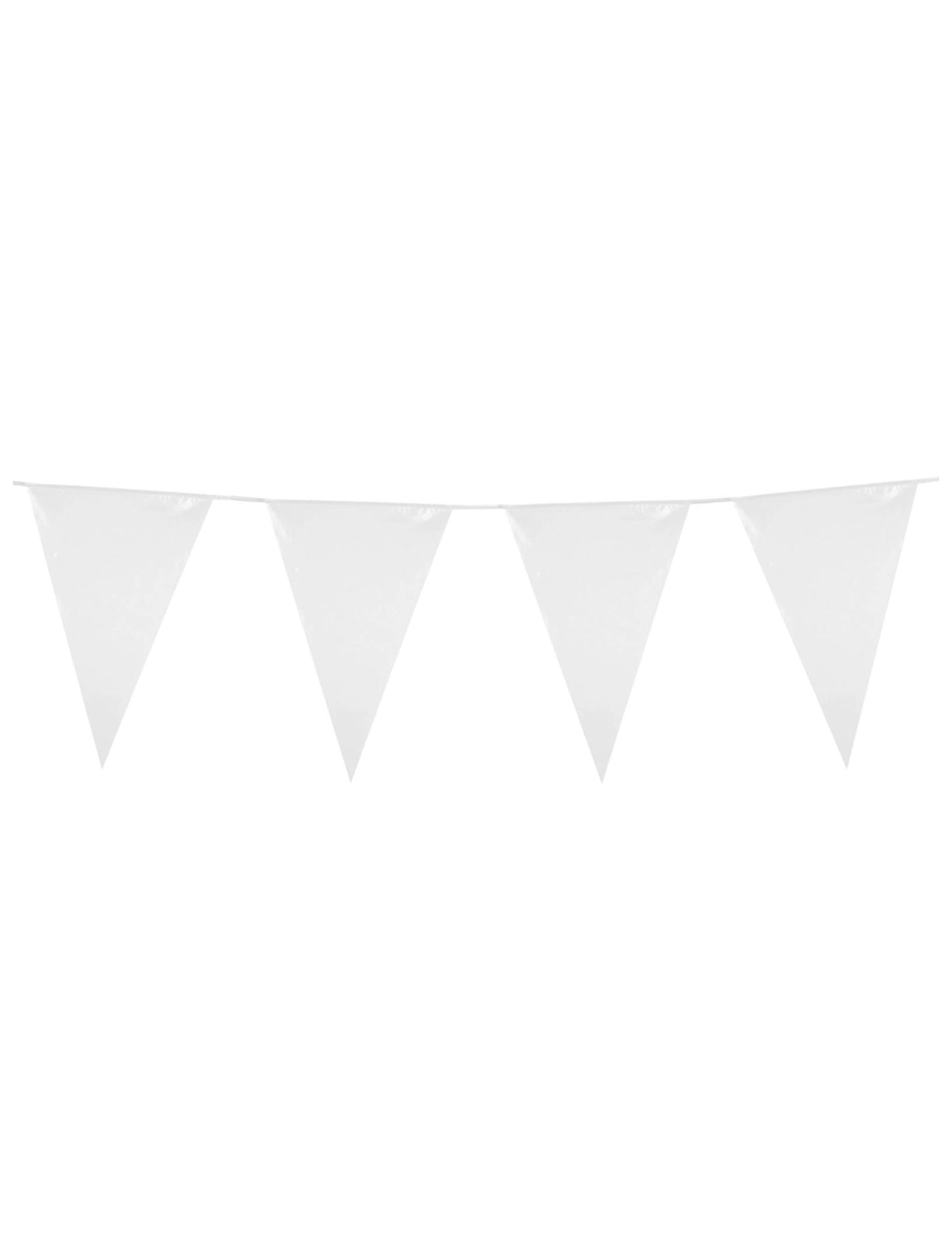 Guirlande à fanions blancs pour fête blanc 10m