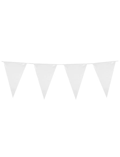 Guirlande à fanions blancs pour fête blanc 10m