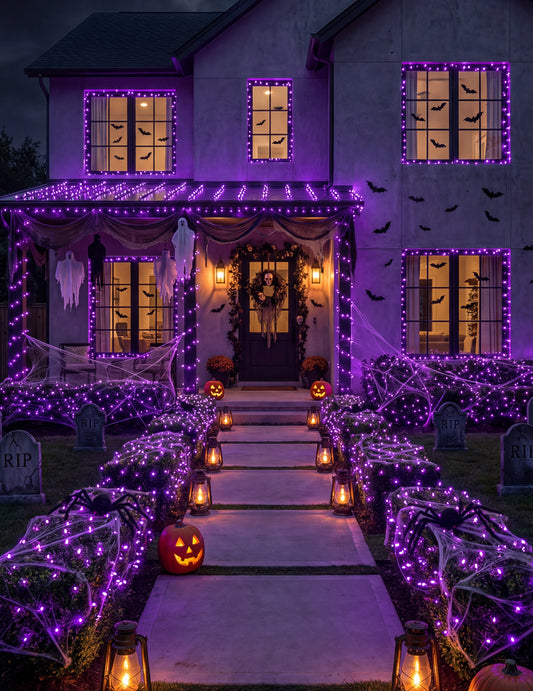Světelný řetěz 200 LED fialový 20M