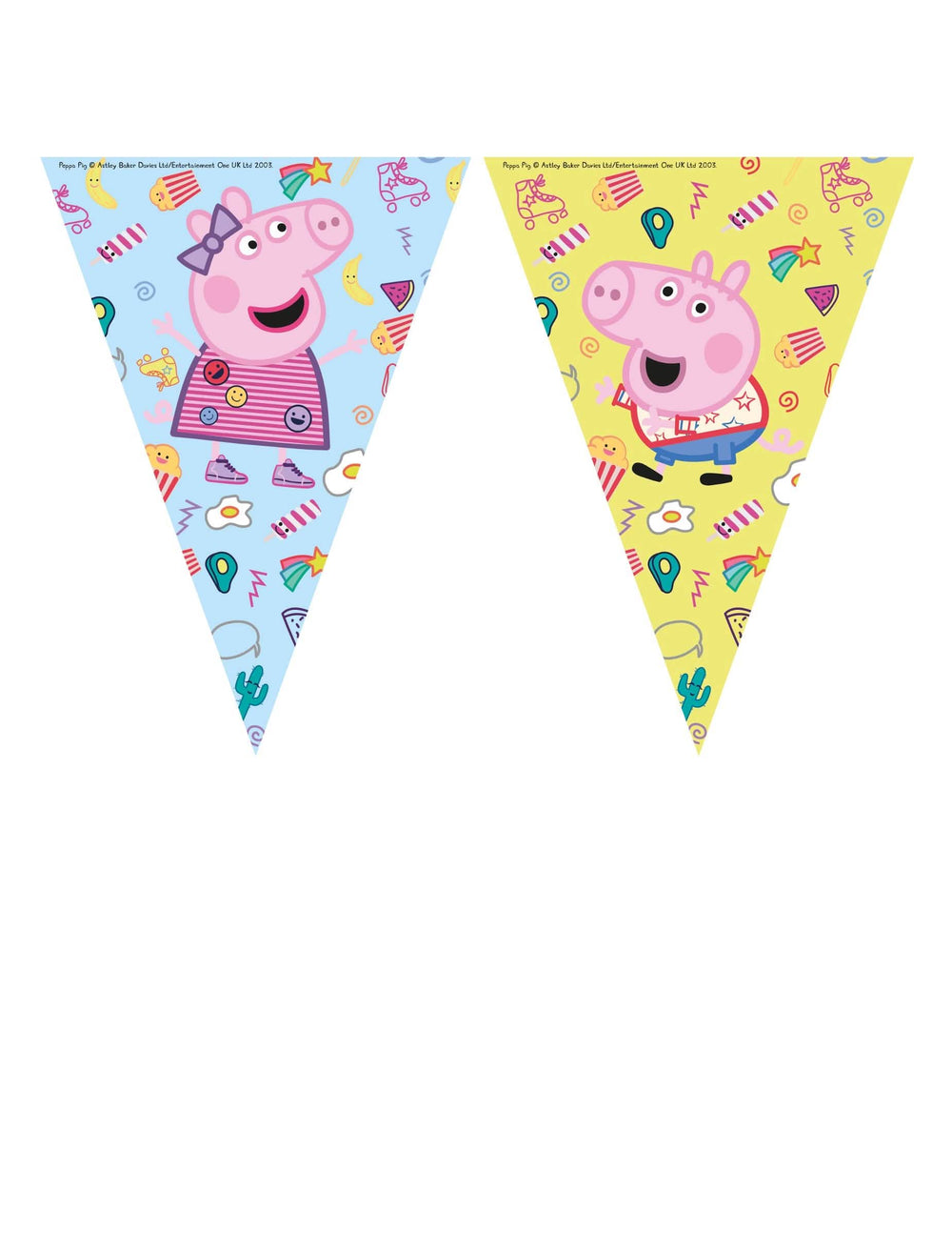 Girlanda 9 vlaječek Prasátko Peppa pro dítě modrá a žlutá