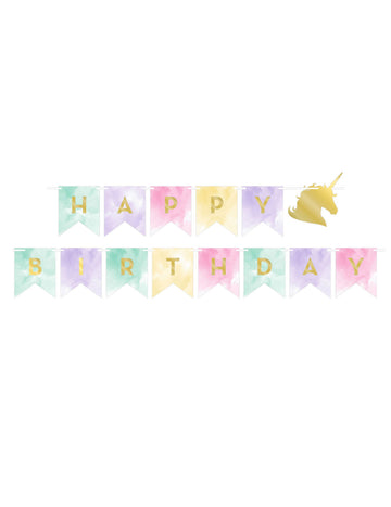 Girlanda s jednorožcem k narozeninám 14 cm x 2,4 m