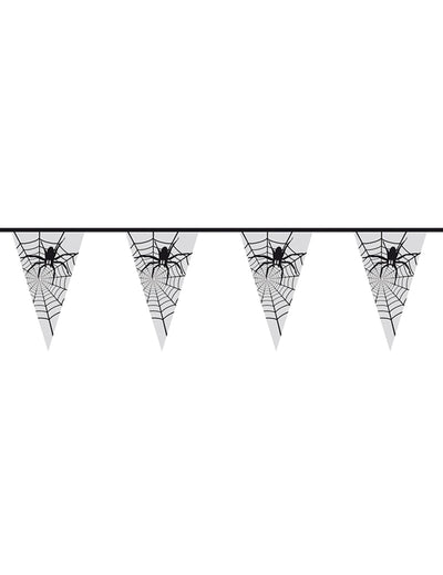 Guirlande araignée pour Halloween transparente et noire