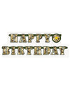 Guirlande articulée Happy Birthday militaire motif camouflage vert et marron