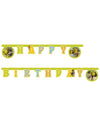 Guirlande articulée Happy Birthday Shrek pour anniversaire verte et jaune avec personnages