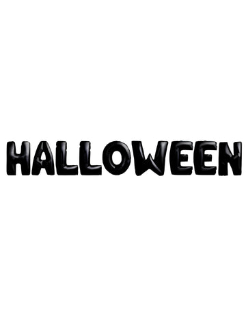 Halloweenská girlanda z fóliových balónků s černými písmeny 40 cm