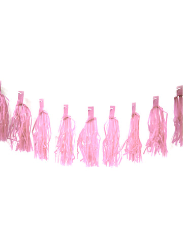 Girlanda z 20 růžových střapců 4 m