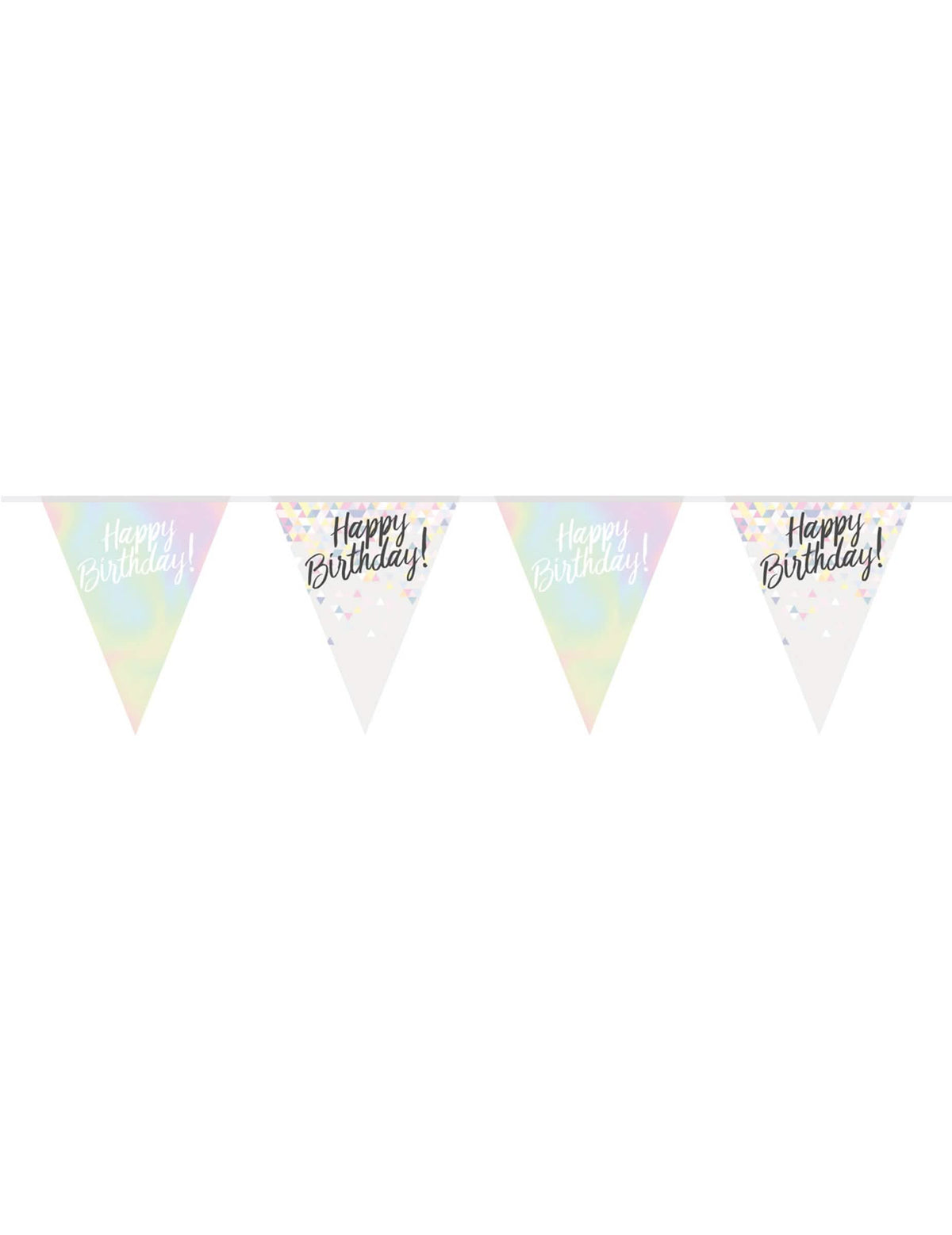 Plastová praporková girlanda Happy Birthday k narozeninám duhová pastelová