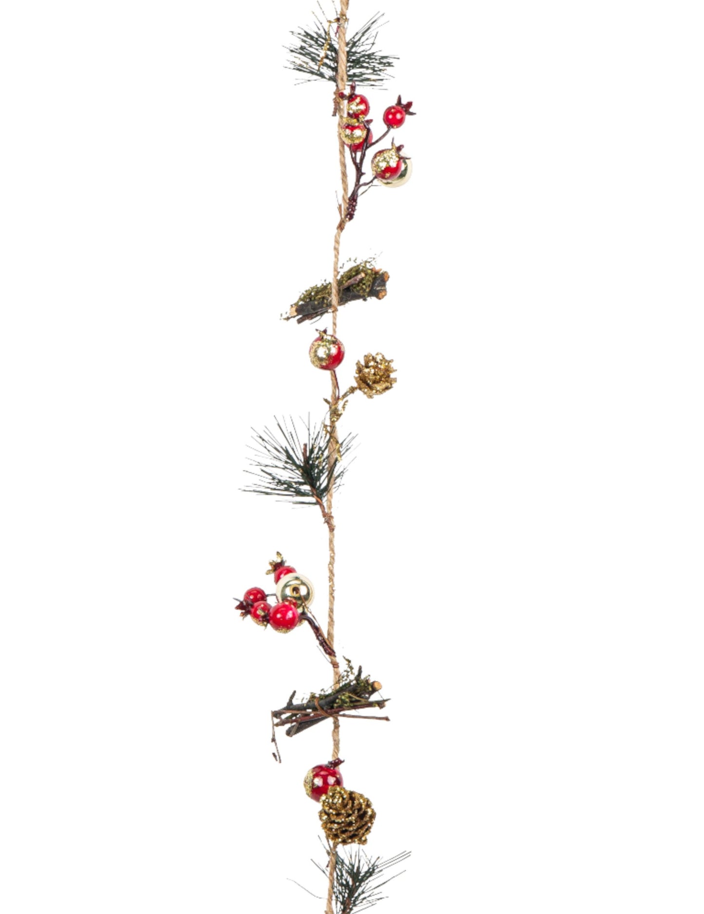 Věnec z šišek, lesních plodů, jedle a dřeva 120 cm