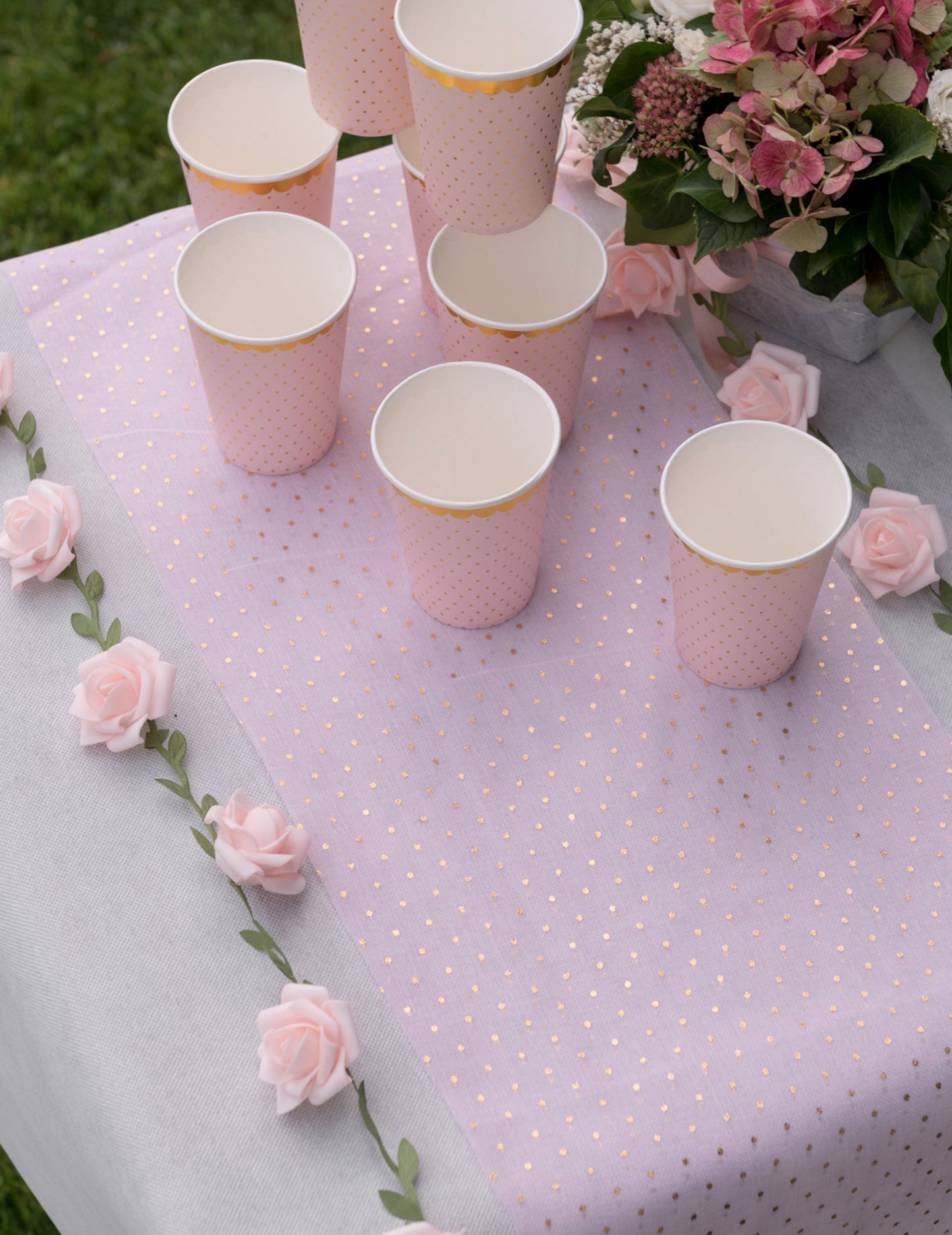 Růžová girlanda 120 cm svatební výzdoba